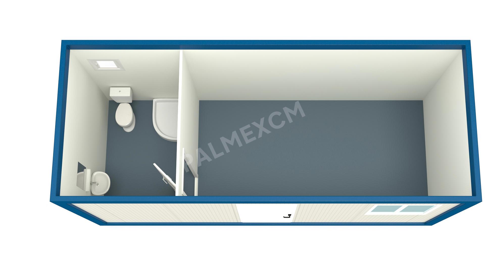 Chambre à coucher 6m HI-FIX avec WC et cabine de douche