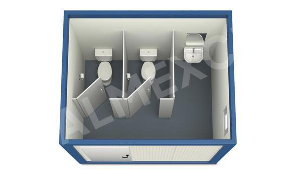 Conteneur Sanitaire 3m HI-FIX 2 WC