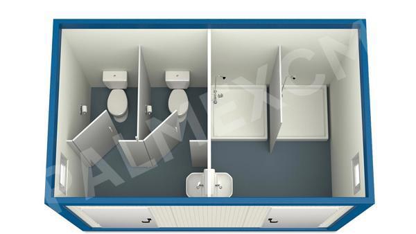 Conteneur Sanitaire 4m HI-FIX 2 WC 2 Douches