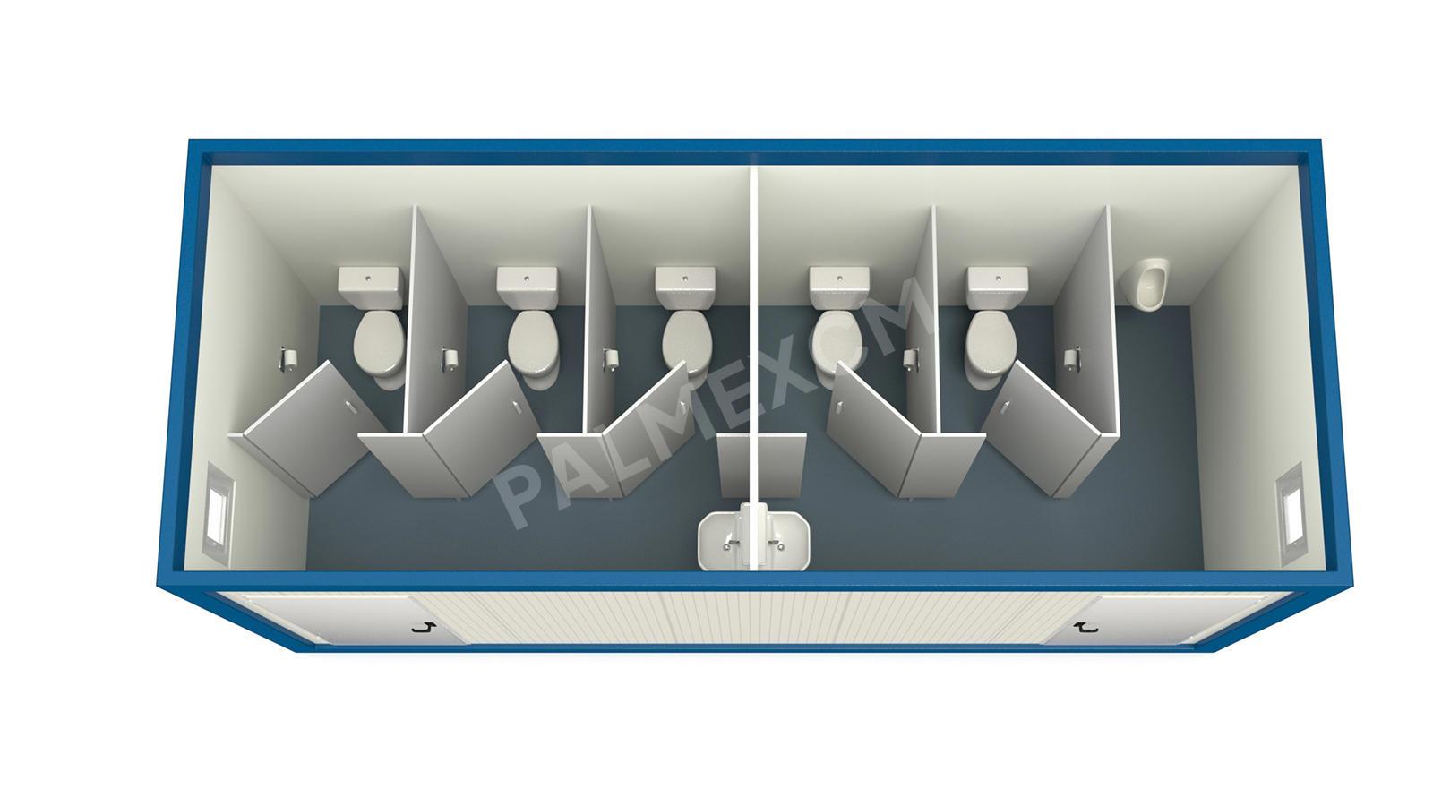Conteneur Sanitaire 6m HI-FIX 5 WC 1 Urinoir
