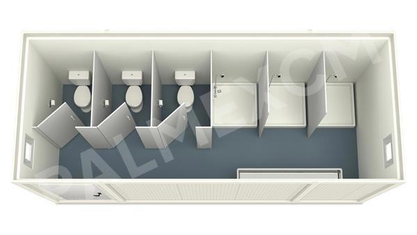 Conteneur Sanitaire 6m HI-FLEX 3 WC 3 Douches