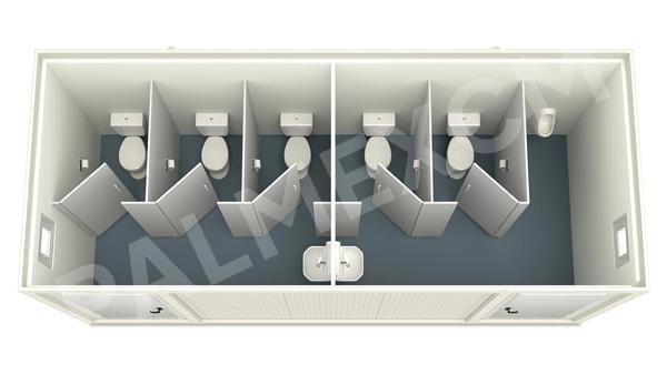 Conteneur Sanitaire  6m HI-FLEX 5 WC 1 Urinoir